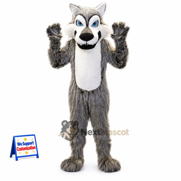 Wolf Mascot Costume - Gray for Team Events