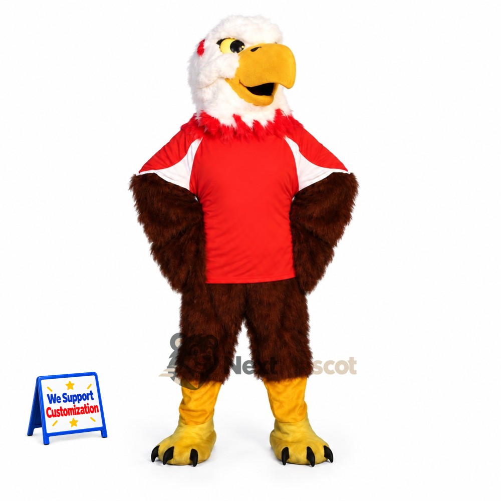 Bald Eagle Mascot Costume - Red Shirt for Parades