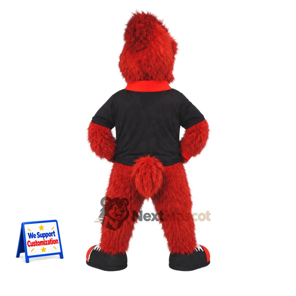 Parrot Mascot Costume - Red, Black Shirt Parrot Mascot Costume - Red, Black Shirt