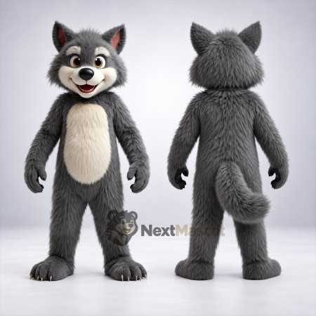 Wolf Mascot Costume - Gray for Family Events Wolf Mascot Costume - Gray for Family Events
