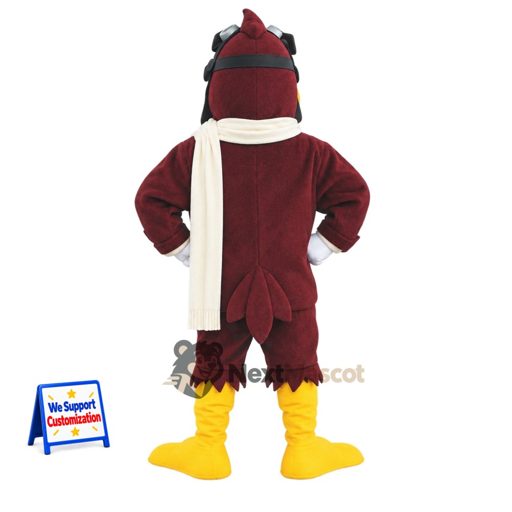 Eagle Mascot Costume - Maroon Coat and Cream Scarf