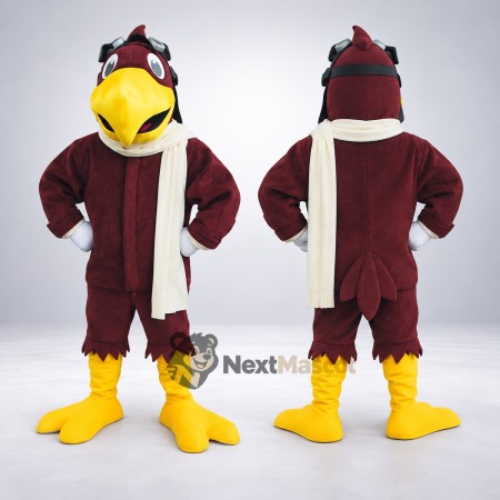Eagle Mascot Costume - Maroon Coat and Cream Scarf