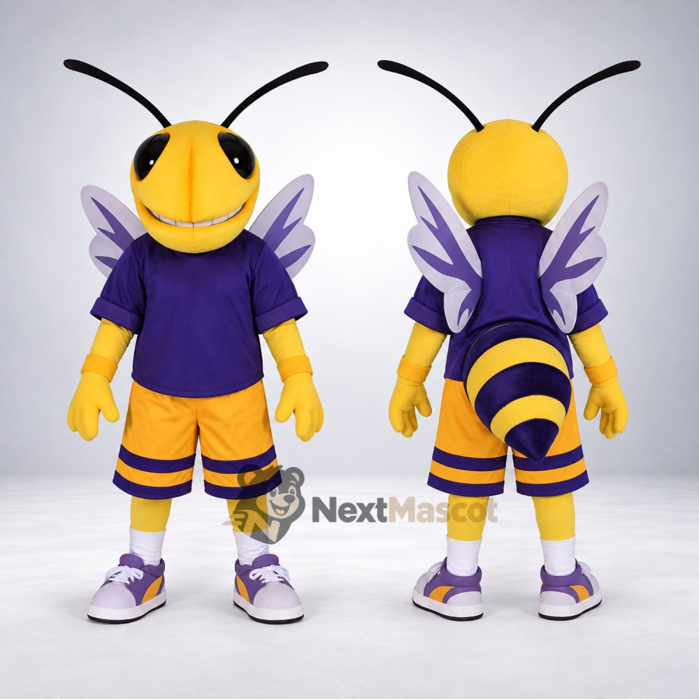 Bee Mascot Costume - Purple Uniform Bee Mascot Costume - Purple Uniform