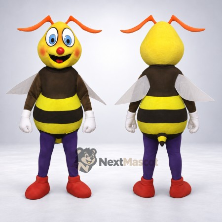 Bee Mascot Costume - Yellow, Blue Legs and Red Boots Bee Mascot Costume - Yellow, Blue Legs and Red Boots
