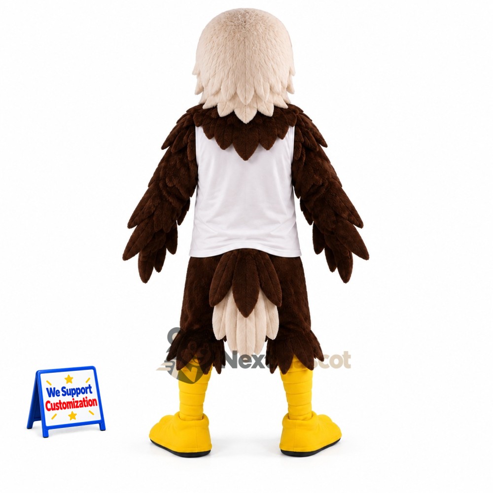 Eagle Mascot Costume - Brown, White Shirt Eagle Mascot Costume - Brown, White Shirt