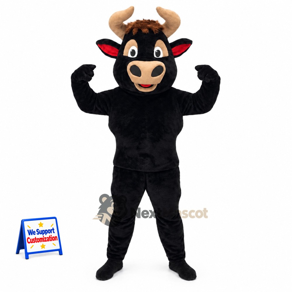 Bull Mascot Costume - Black for Parades Bull Mascot Costume - Black for Parades