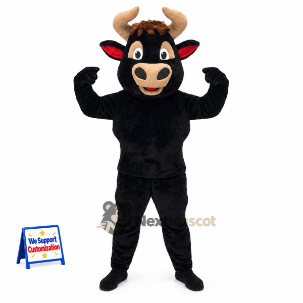 Bull Mascot Costume - Black for Parades