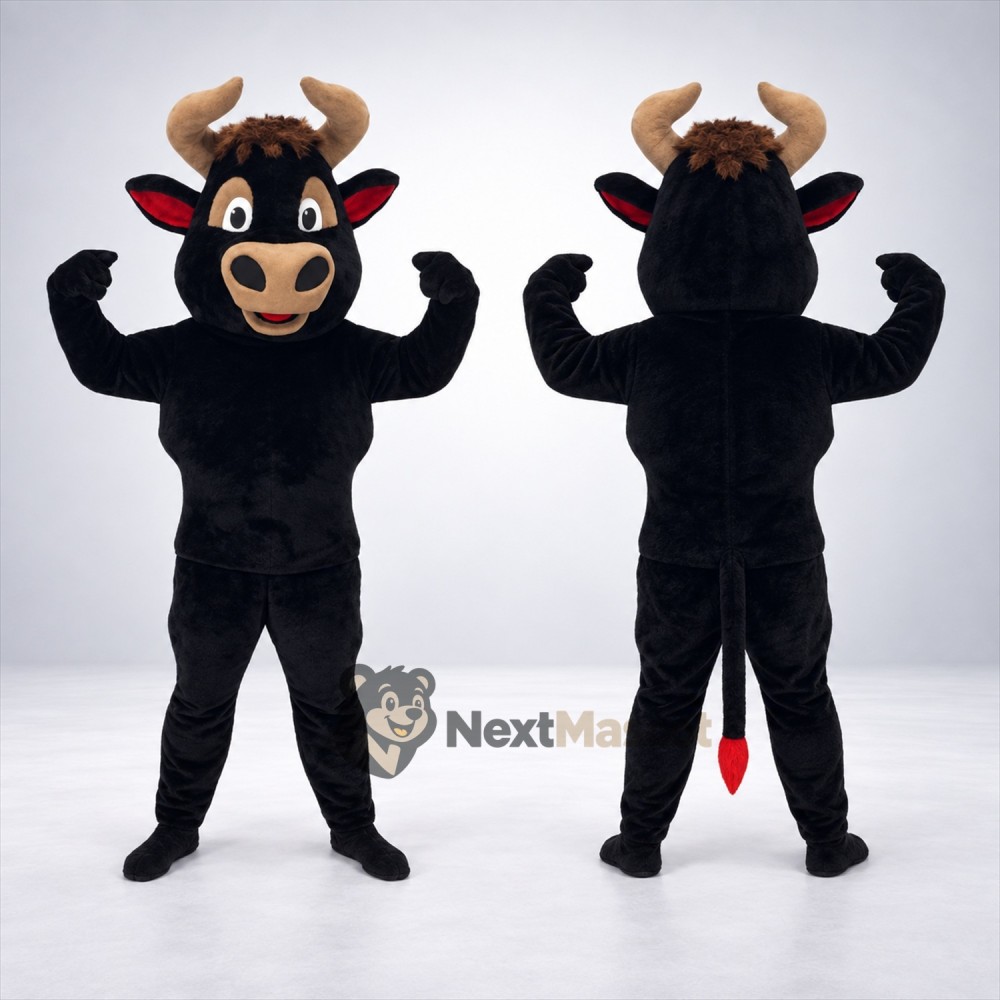 Bull Mascot Costume - Black for Parades Bull Mascot Costume - Black for Parades