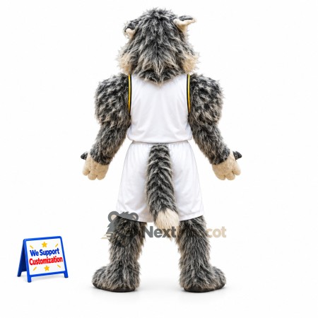 Wolf Mascot Costume - Gray, White Uniform for Parades Wolf Mascot Costume - Gray, White Uniform for Parades