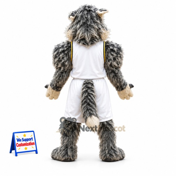 Wolf Mascot Costume - Gray, White Uniform for Parades