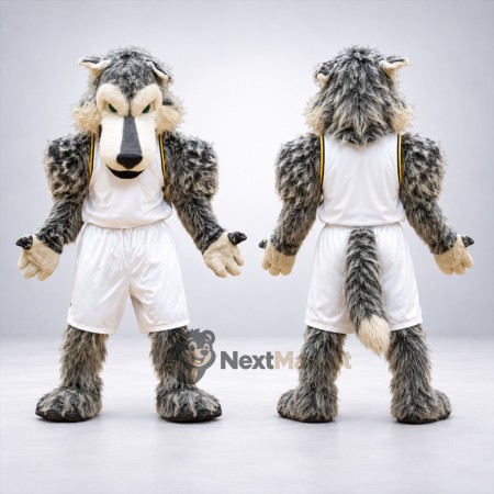 Wolf Mascot Costume - Gray, White Uniform for Parades Wolf Mascot Costume - Gray, White Uniform for Parades