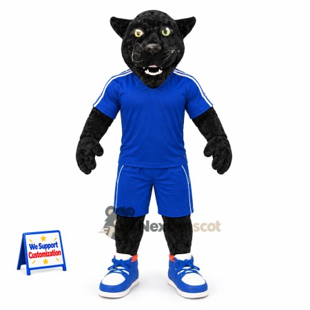 Panther Mascot Costume - Blue Uniform Panther Mascot Costume - Blue Uniform