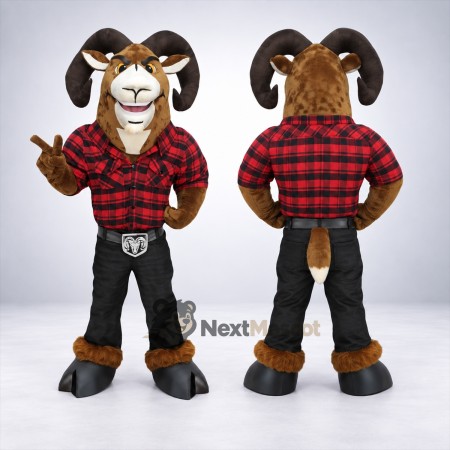Ram Mascot Costume - Plaid Shirt
