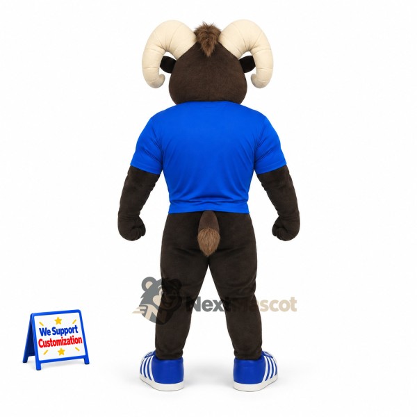 Ram Mascot Costume - Blue Shirt Ram Mascot Costume - Blue Shirt