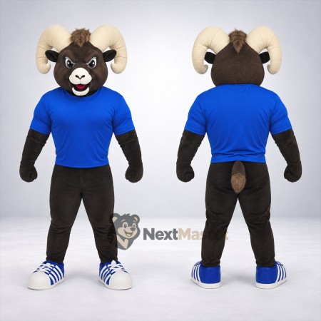 Ram Mascot Costume - Blue Shirt