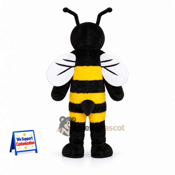 Bee Mascot Costume - Yellow, Narrow White Wings Bee Mascot Costume - Yellow, Narrow White Wings