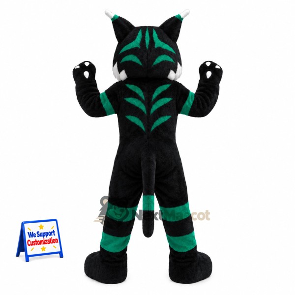 Cat Mascot Costume - Black and Green Cat Mascot Costume - Black and Green