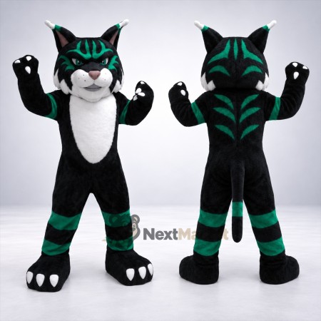 Cat Mascot Costume - Black and Green Cat Mascot Costume - Black and Green