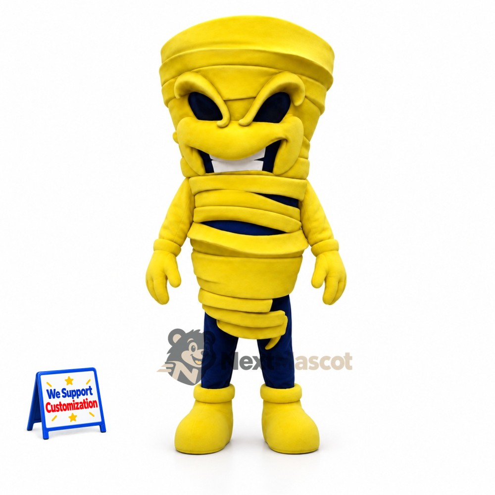 Tornado Mascot Costume - Yellow Tornado Mascot Costume - Yellow