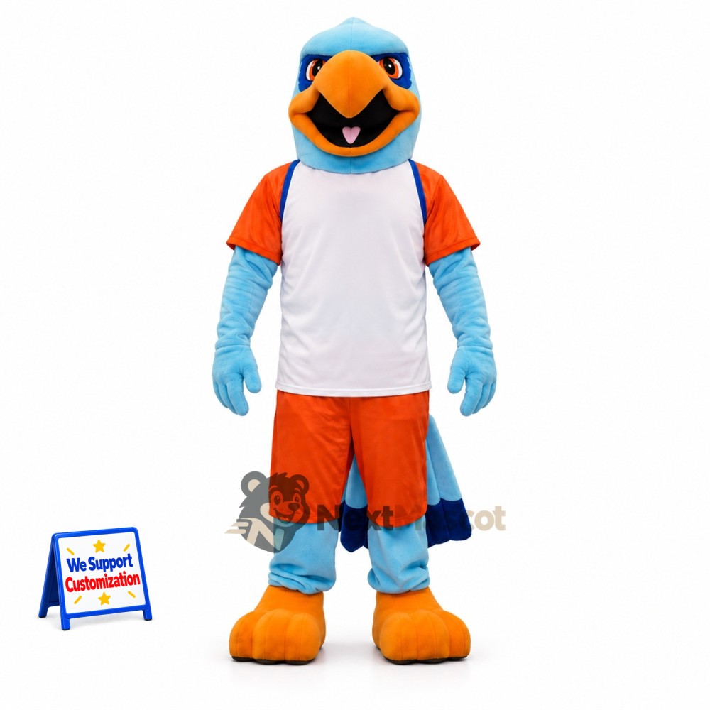 Duck Mascot Costume - Blue, Orange Uniform Duck Mascot Costume - Blue, Orange Uniform