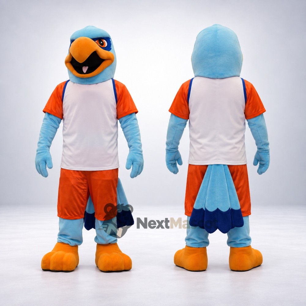 Duck Mascot Costume - Blue, Orange Uniform Duck Mascot Costume - Blue, Orange Uniform