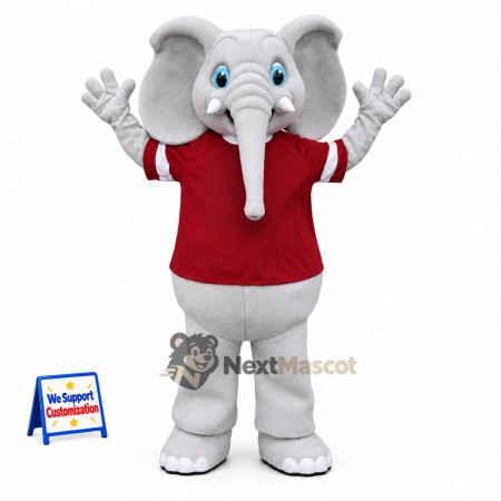 Elephant Mascot Costume - Red Shirt Elephant Mascot Costume - Red Shirt