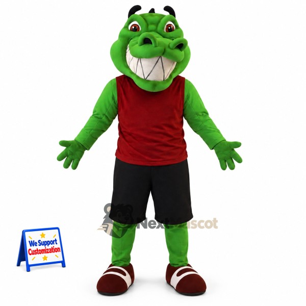 Crocodile Mascot Costume - Red Shirt