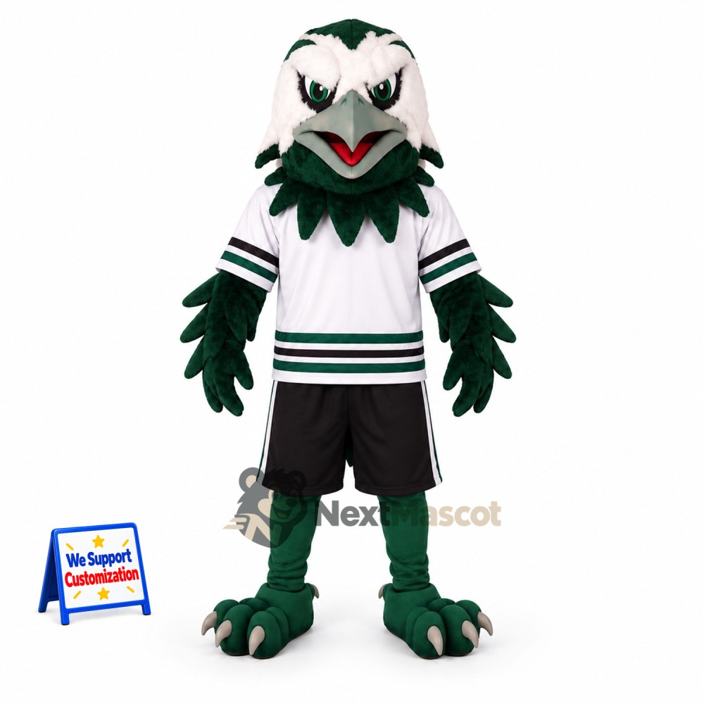 Eagle Mascot Costume - Green, White Shirt for Parades Eagle Mascot Costume - Green, White Shirt for Parades