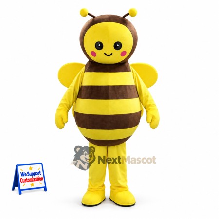 Bee Mascot Costume - Yellow, Brown Stripes