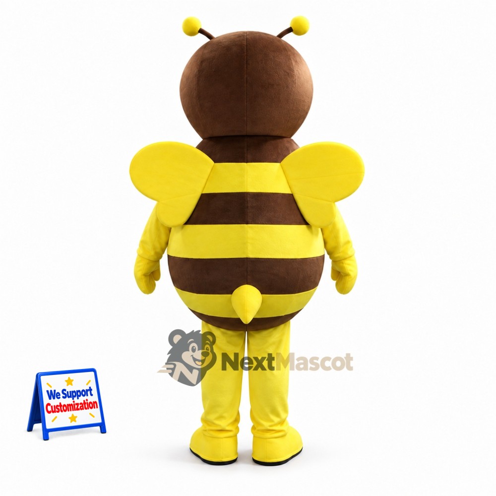 Bee Mascot Costume - Yellow, Brown Stripes