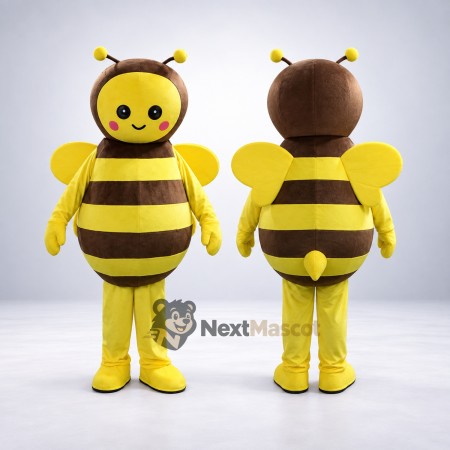Bee Mascot Costume - Yellow, Brown Stripes