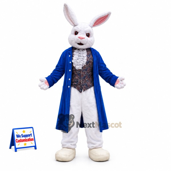 Rabbit Mascot Costume - Blue Coat