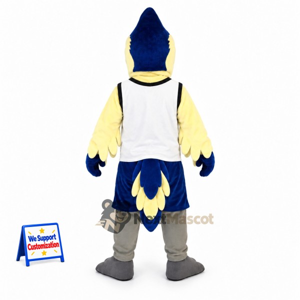 Blue Jay Mascot Costume - Letterman Jacket Blue Jay Mascot Costume - Letterman Jacket