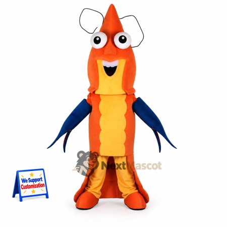 Shrimp Mascot Costume - Orange