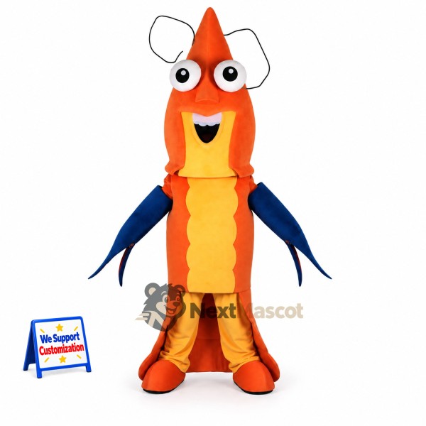 Shrimp Mascot Costume - Orange