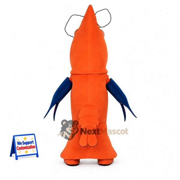 Shrimp Mascot Costume - Orange Shrimp Mascot Costume - Orange