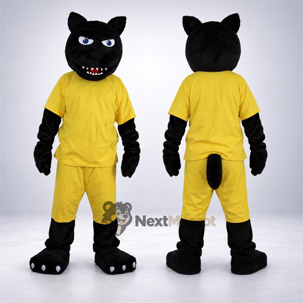 Panther Mascot Costume - Yellow Uniform Panther Mascot Costume - Yellow Uniform
