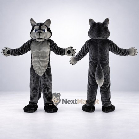 Wolf Mascot Costume - Muscular, Gray for Parades Wolf Mascot Costume - Muscular, Gray for Parades
