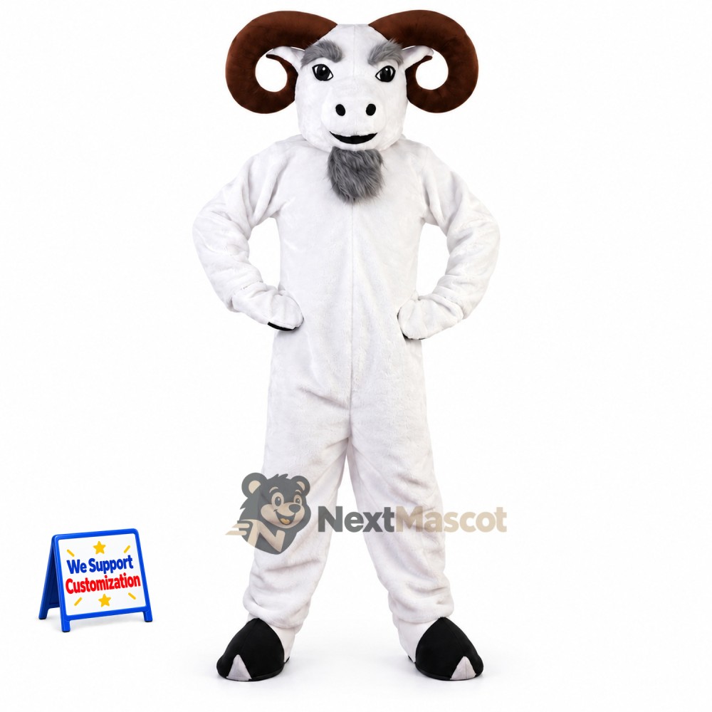 Ram Mascot Costume - White for Parades