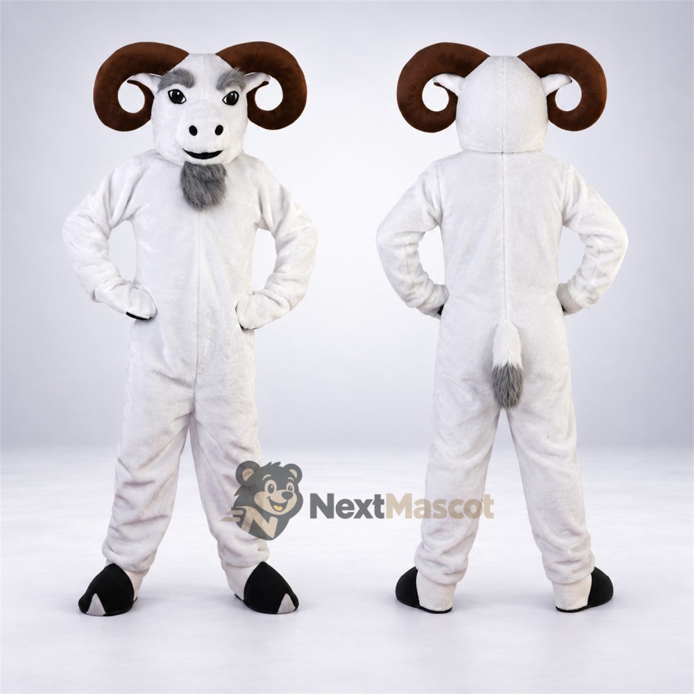 Ram Mascot Costume - White for Parades