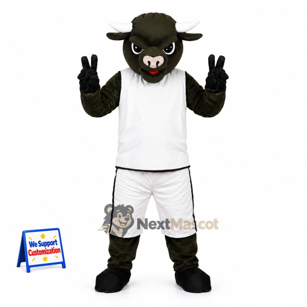 Bull Mascot Costume - White Uniform for Parades