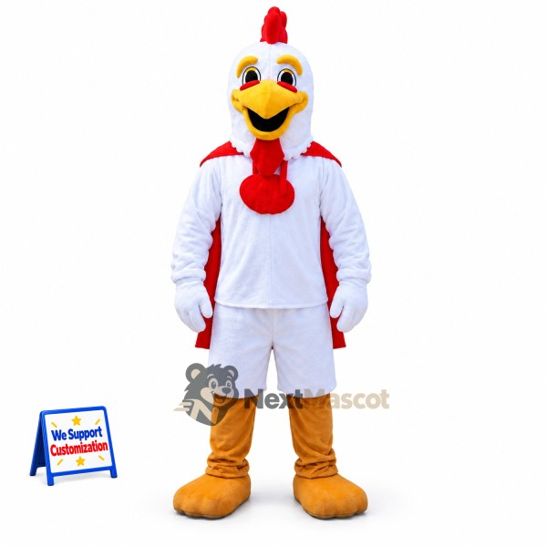 Rooster Mascot Costume - White Uniform