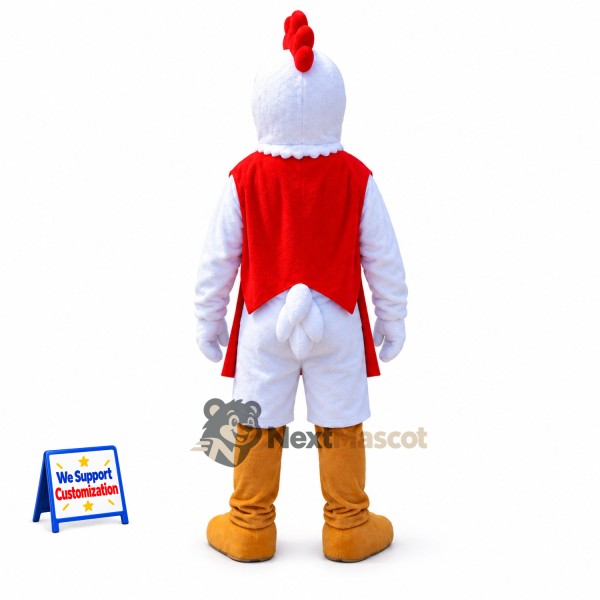 Rooster Mascot Costume - White Uniform Rooster Mascot Costume - White Uniform