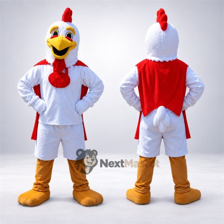 Rooster Mascot Costume - White Uniform Rooster Mascot Costume - White Uniform