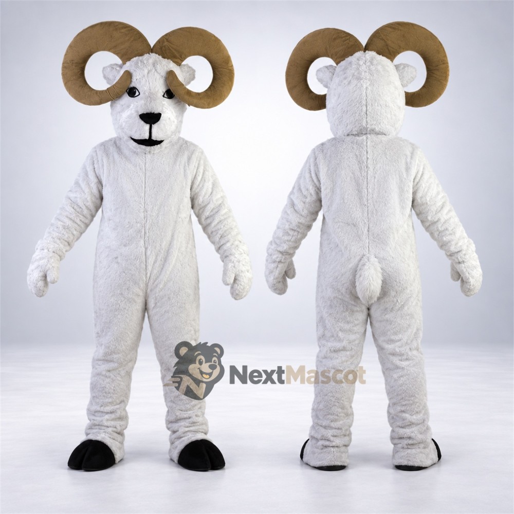 Ram Mascot Costume - White for School Events