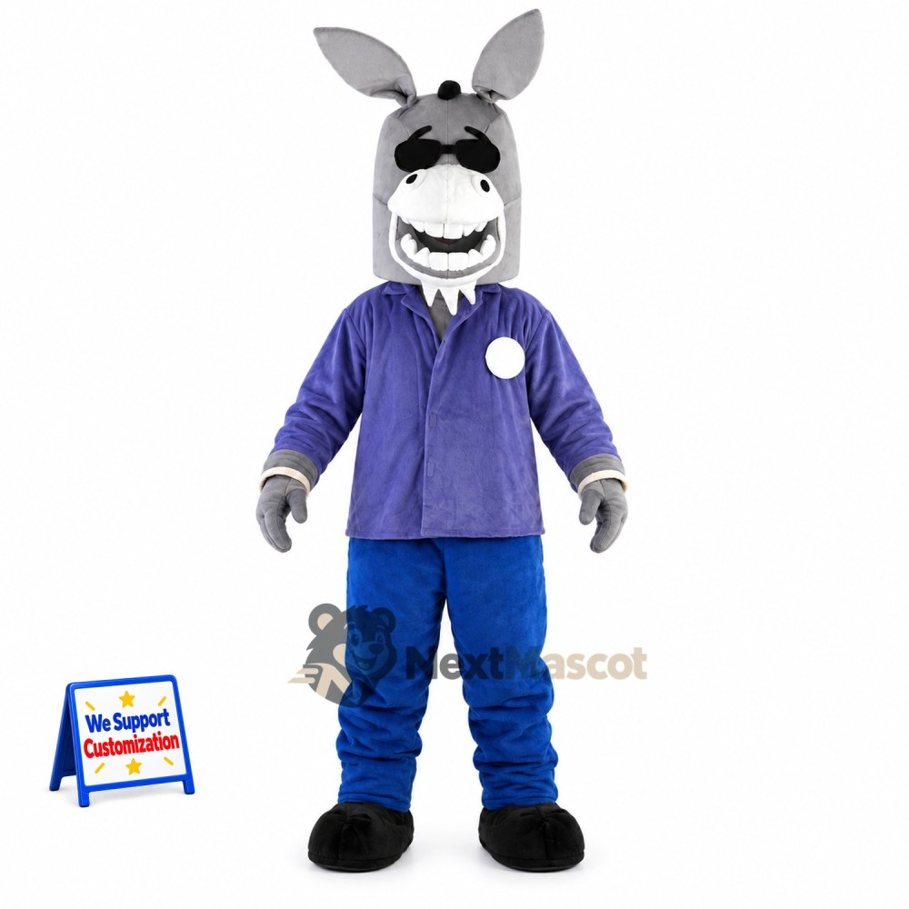 Donkey Mascot Costume - Purple Jacket Donkey Mascot Costume - Purple Jacket
