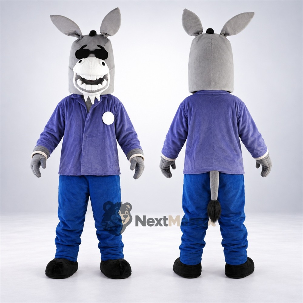 Donkey Mascot Costume - Purple Jacket Donkey Mascot Costume - Purple Jacket