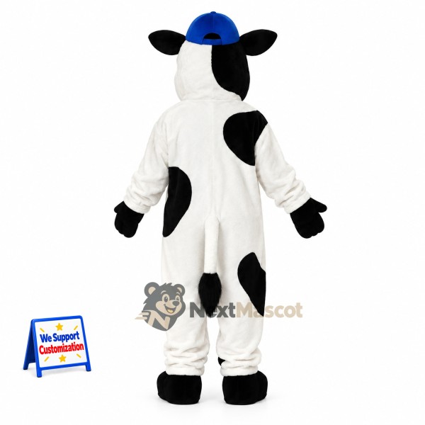 Cow Mascot Costume - Spotted, Blue Hat