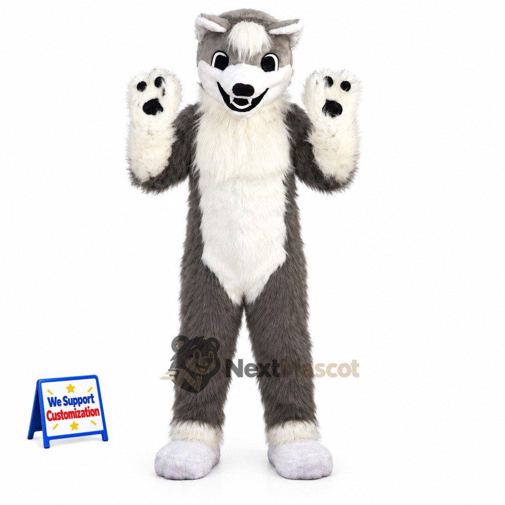 Wolf Mascot Costume - Gray for Promotions Wolf Mascot Costume - Gray for Promotions