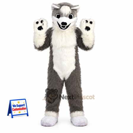Wolf Mascot Costume - Gray for Promotions Wolf Mascot Costume - Gray for Promotions